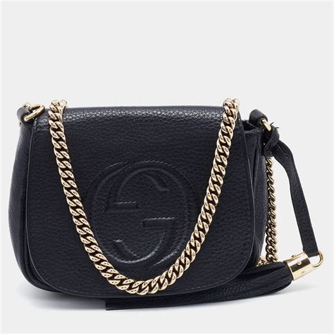 gucci black flap soho crossbody|Gucci real real crossbody bag.